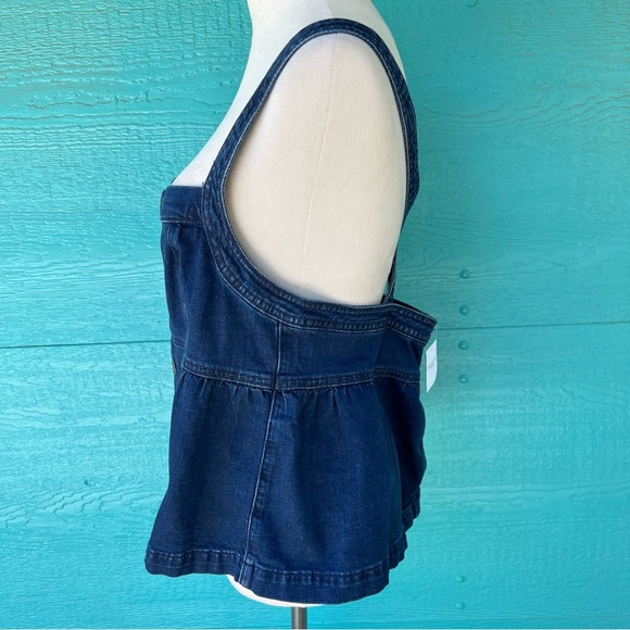 AMERICAN EAGLE DENIM BUTTON FRONT BABY DOLL TOP SIZE LARGE NWT - Picture 10 of 11